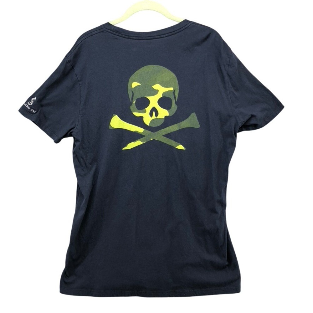 G/FORE T-Shirt Mens Medium Navy Blue Camo Skull Pocket Chileno Bay Resort Tee